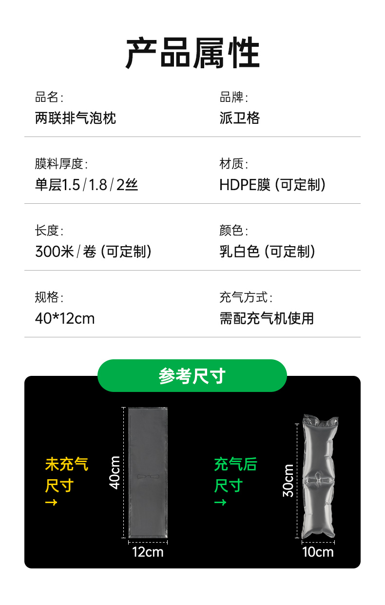 兩聯(lián)排氣泡枕 填充包裹膜