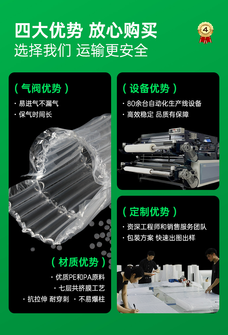 氣柱袋緩沖充氣包裝全行業(yè)解決方案
